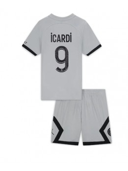 Paris Saint-Germain Mauro Icardi #9 Auswärts Trikotsatz für Kinder 2022-23 Kurzarm (+ Kurze Hosen)